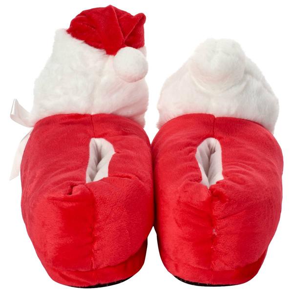 Womens Fuzzy Babba Santa Puffer Slipper