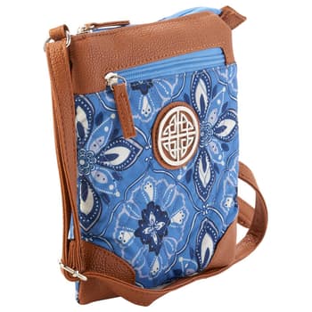 Stone Mountain: Green Blue Quilted Crossbody Bag | Silkroll