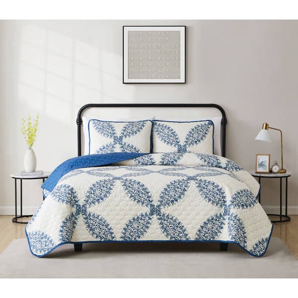 Cannon Abigail 180 Thread Count Medallion Quilt Set - image 