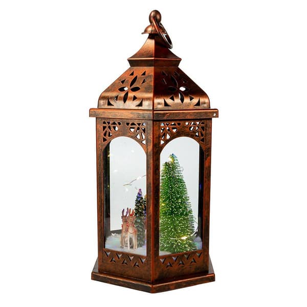 Kurt S. Adler 13in. Santa and Reindeers Lighted Lantern