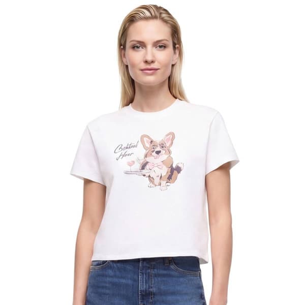 Womens Wildfox Short Sleeve Cocktail Hour Jamie Graphic Tee - image 