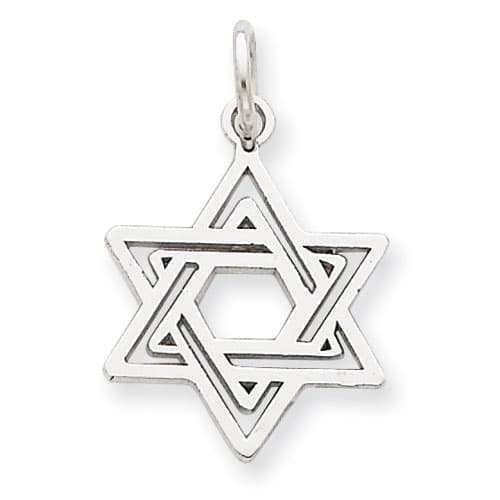 Gold Classics™ 14kt. White Gold Jewish Star Charm