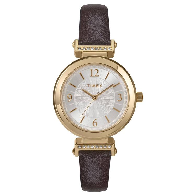 Womens Timex® Gold-Tone Black to Brown Strap Watch - TW2W96400JT