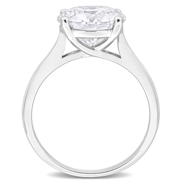 Sterling Silver 3 1/2ctw. White Moissanite Solitaire Ring