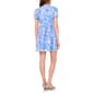 Petite MSK Puff Sleeve Floral Leaf Tie Neck A-Line Dress - image 2