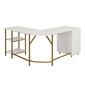 Techni Mobili L-Shape Home Office Two-Tone Desk w/ Storage - image 5