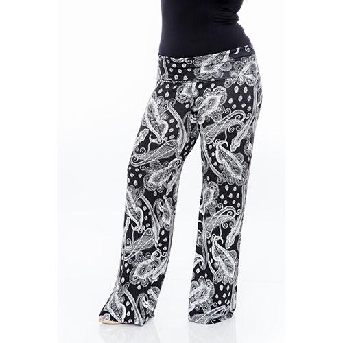 Plus Size White Mark Palazzo Print Pants