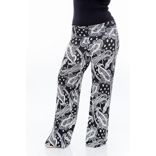 Plus Size White Mark Palazzo Print Pants