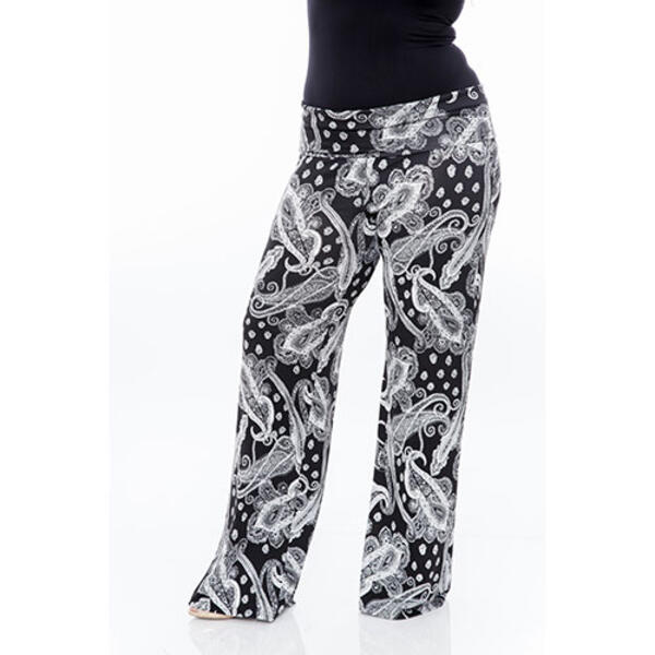 Plus Size White Mark Palazzo Print Pants - image 