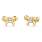 Brilliant Grown 18kt. Gold-Plated Lab-Grown Diamond Bow Earrings - image 1