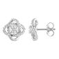 Diamond Classics&#40;tm&#41; Sterling Silver Flower Diamond Cluster Earrings - image 1