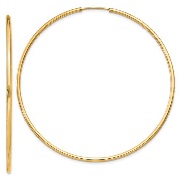 Gold Classics&#40;tm&#41; 54mm. 14k Polished Endless Hoop Earrings - image 