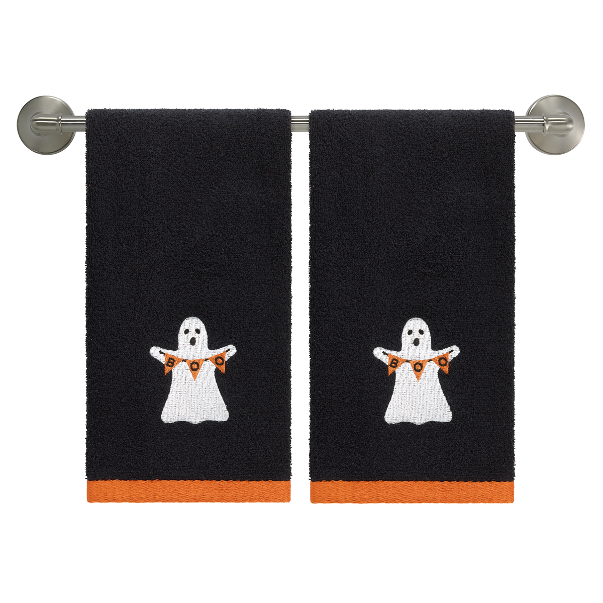 Avanti Ghost Boo Halloween 2pk. Embroidered Hand Towels