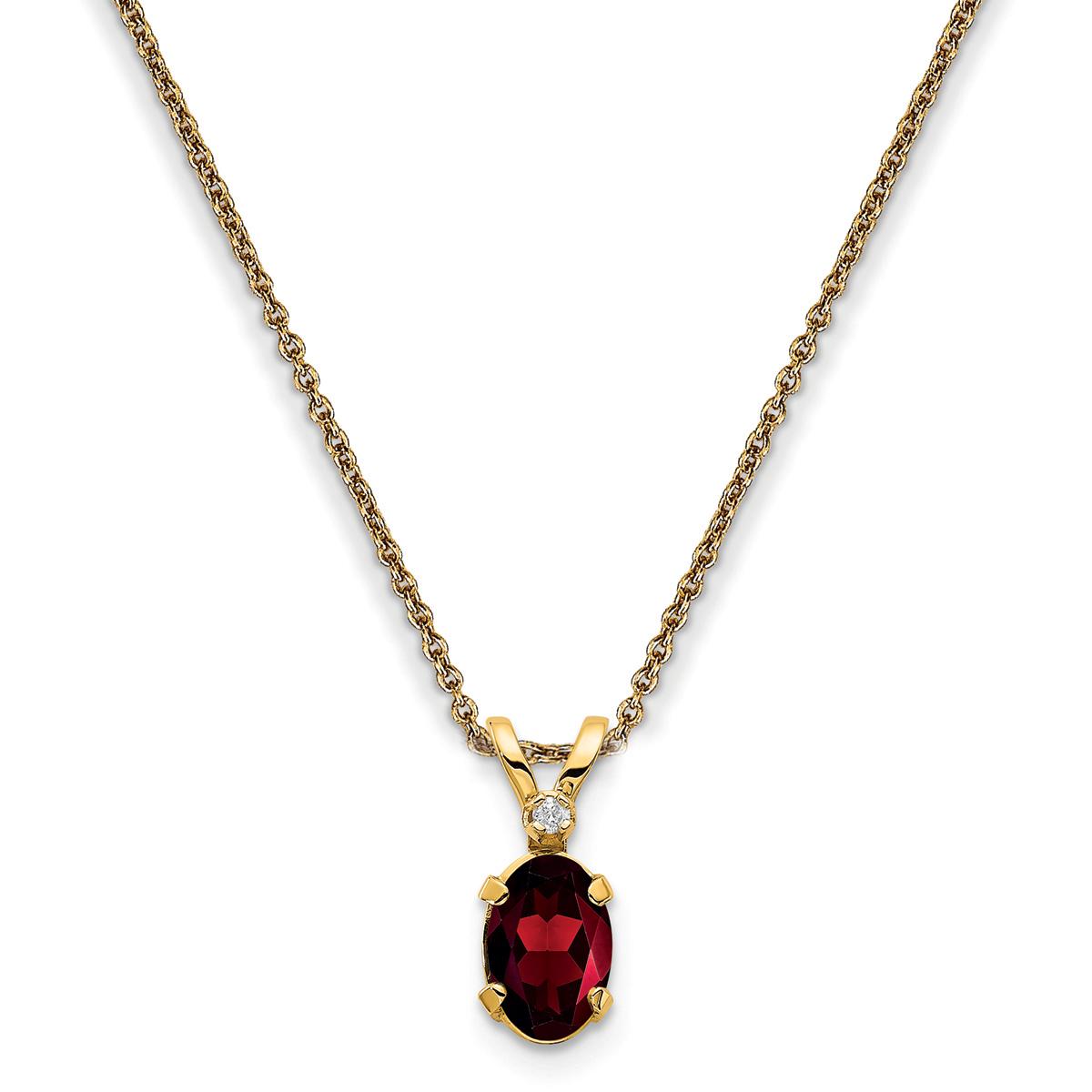 Gemstone Classics™ 14kt. Yellow Gold January Birthstone Necklace