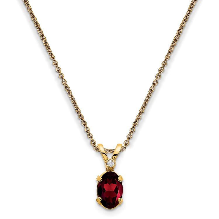 Gemstone Classics(tm) 14kt. Yellow Gold January Birthstone Necklace