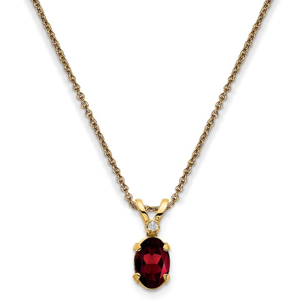 Gemstone Classics&#40;tm&#41; 14kt. Yellow Gold January Birthstone Necklace - image 