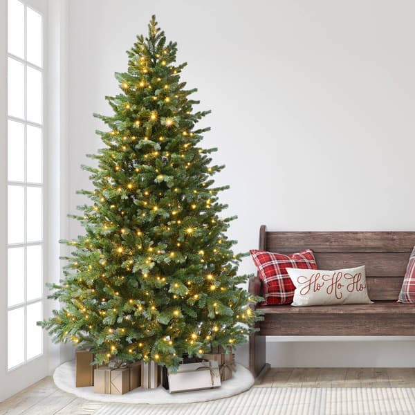 Puleo International 7.5ft. Pre-Lit Linden Fir Christmas Tree