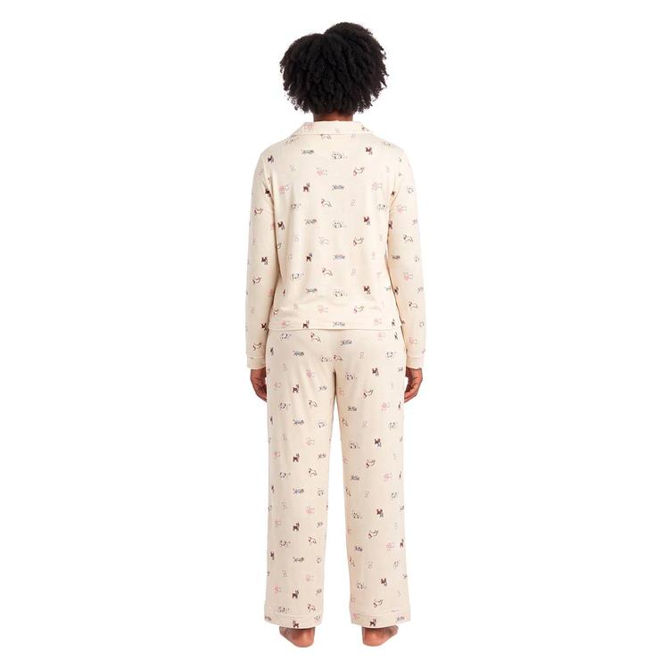 Womens Draper James Bamboo Jersey Dogs Notch Collar Pajama Set
