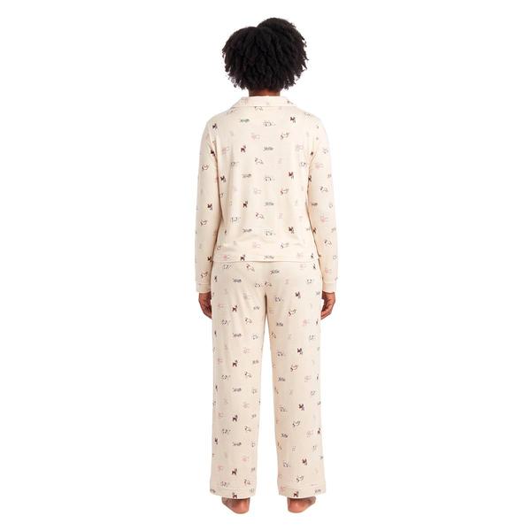 Womens Draper James Bamboo Jersey Dogs Notch Collar Pajama Set