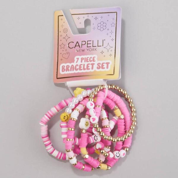 Girls Capelli New York 7pk. Fimo Flower Charms Bracelets - image 
