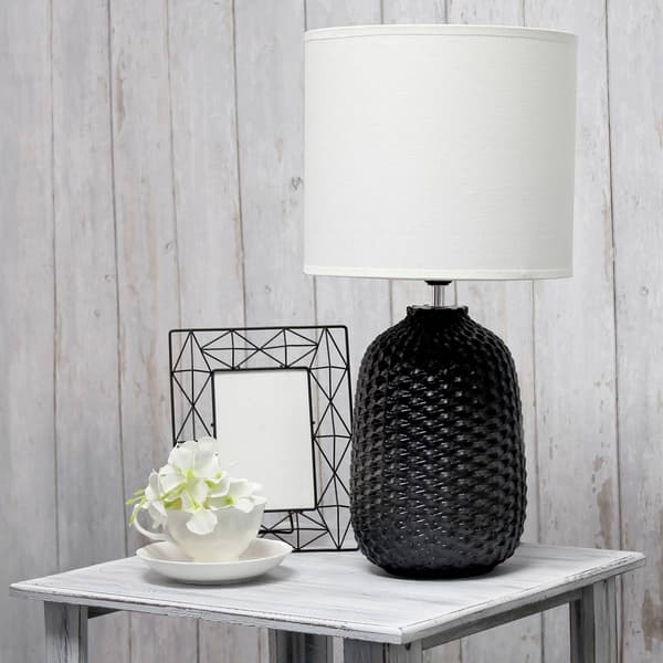 Simple Designs 20.4in. Ceramic Oblong Table Lamp
