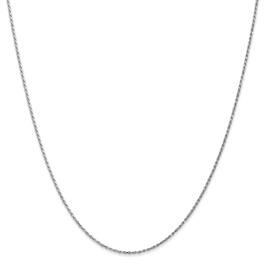 Unisex Gold Classics&#40;tm&#41; 1.15mm. 14k White Gold Rope 14in. Necklace