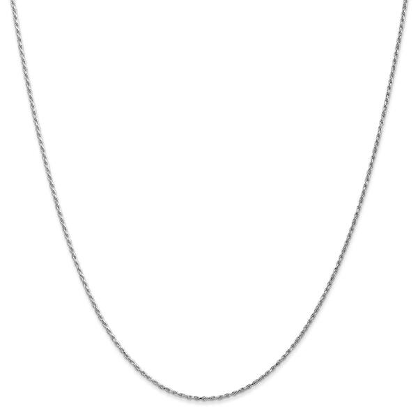 Unisex Gold Classics&#40;tm&#41; 1.15mm. 14k White Diamond Cut Rope Necklace - image 