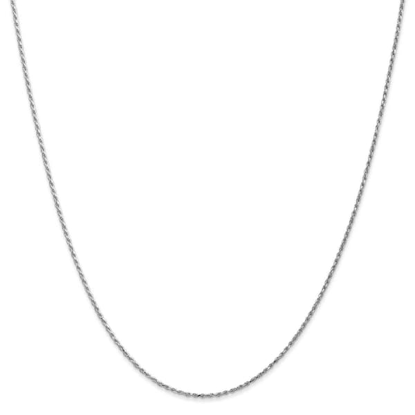 Unisex Gold Classics&#40;tm&#41; 1.15mm. 14k White Diamond Cut Rope Necklace - image 