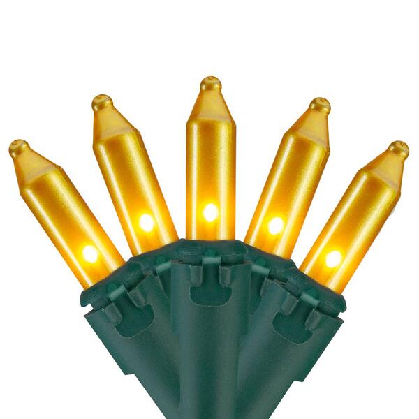 Northlight Seasonal 100ct. Opaque Gold Mini Christmas Lights - image 