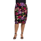 Plus Size 24/7 Comfort Apparel Floral Midi Pencil Skirt - image 1