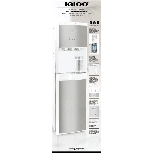 Igloo Hot, Cold & Room Temperature Bottom-Load Water Dispenser