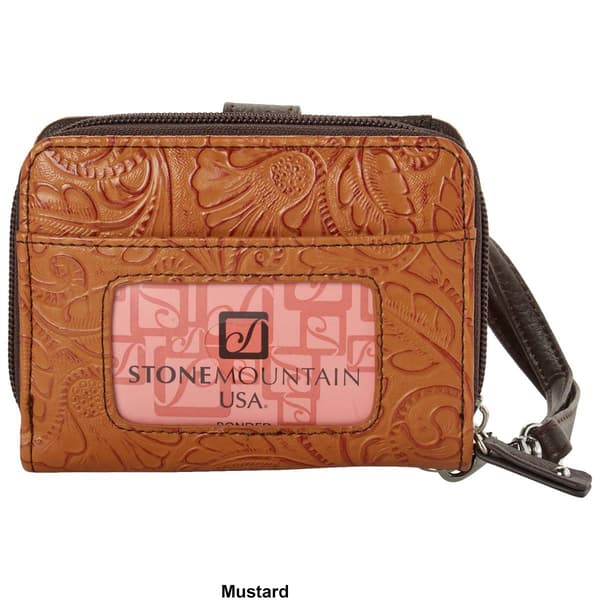 Stone Mountain Tooled Small Zip Around Wristlet