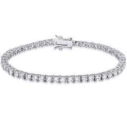 Silver Plated Cubic Zirconia Tennis Link Bracelet