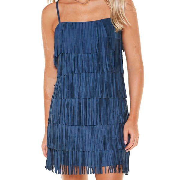 Juniors Trixxi Suede Fringe Sheath Dress