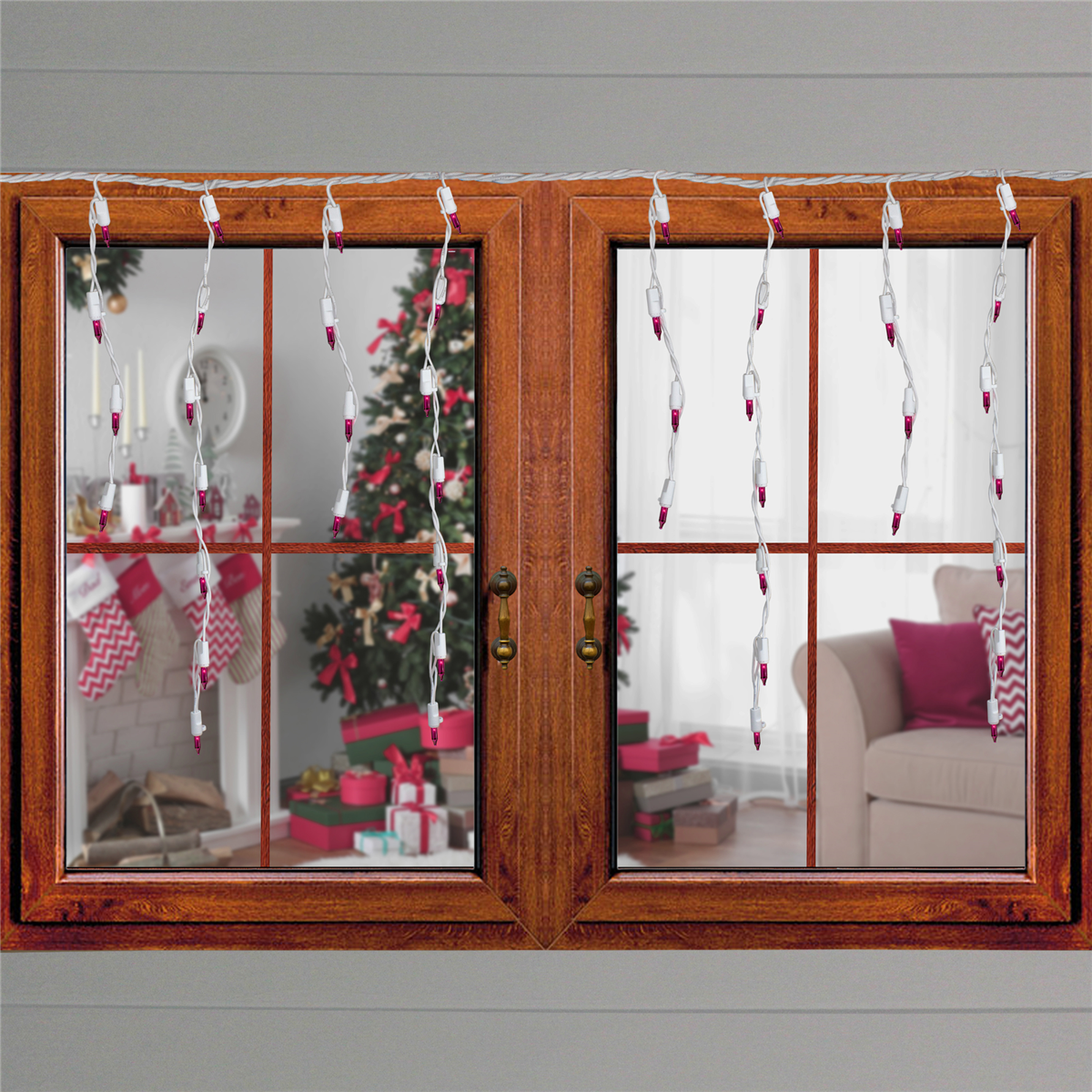 Northlight 3.5ft. 100ct. Pink Mini Icicle Christmas Lights