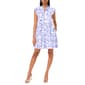 Womens Cece Cap Sleeve Floral Leaf Tie Neck Babydoll A-Line Dress - image 1