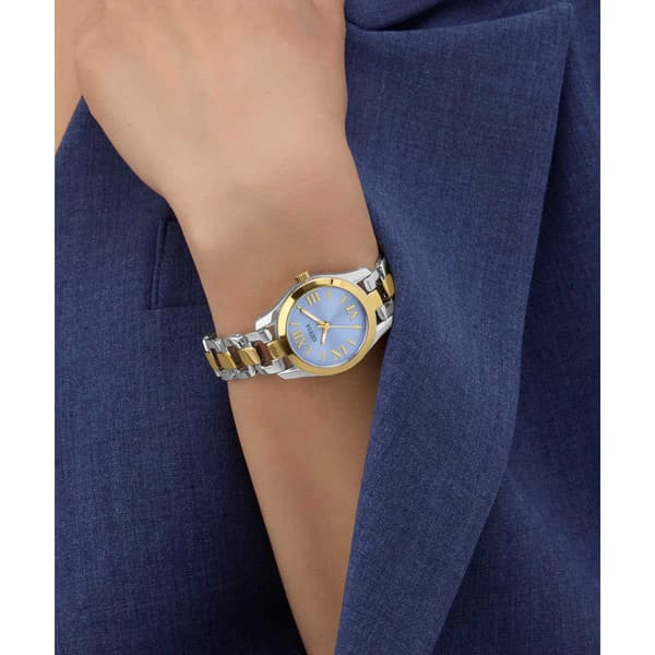 Womens Guess Two-Tone Blue Dial Analog Watch - GW0927L3