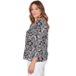 Plus Size Hearts of Palm Printed Essentials Floral V Neck Blouse - image 4