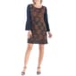 Womens 24/7 Comfort Apparel Geometric Trumpet Sleeve Shift Dress - image 1