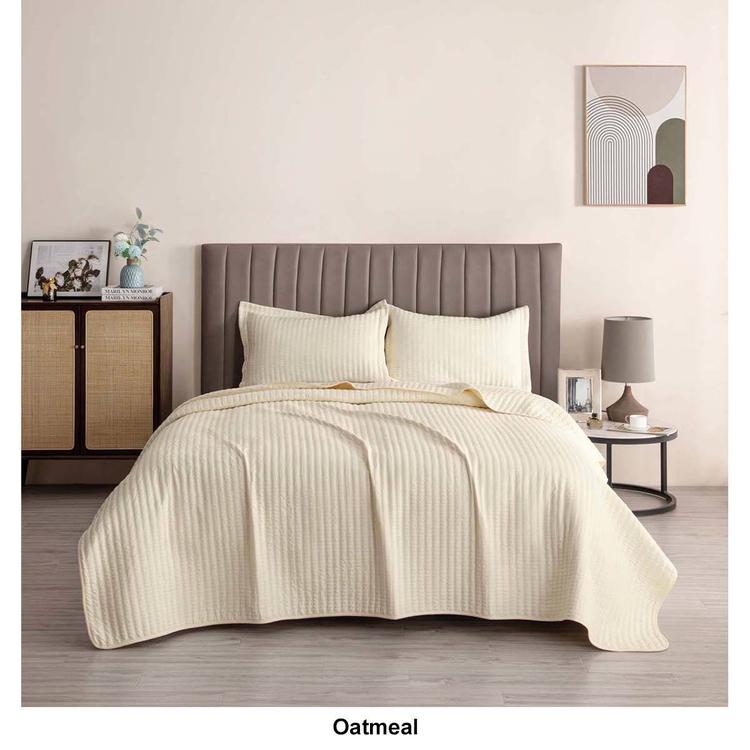 FreshFolds 3pc. Premium Solid Microfiber Quilt Set