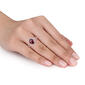 Gemstones Classics&#8482; 10kt. Rose Gold Garnet Oval Halo Ring - image 2