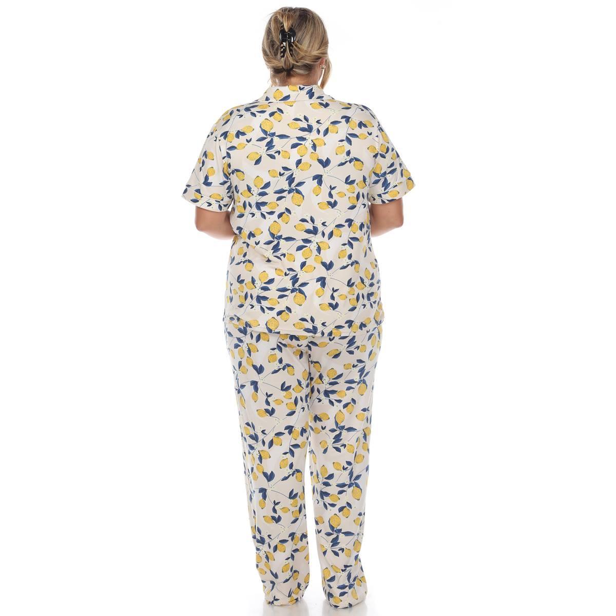 Plus Size White Mark Lemon Pajama Set
