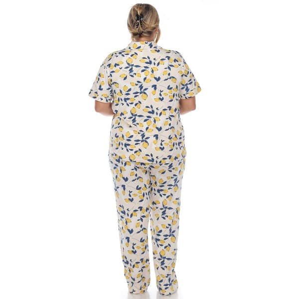 Plus Size White Mark Lemon Pajama Set