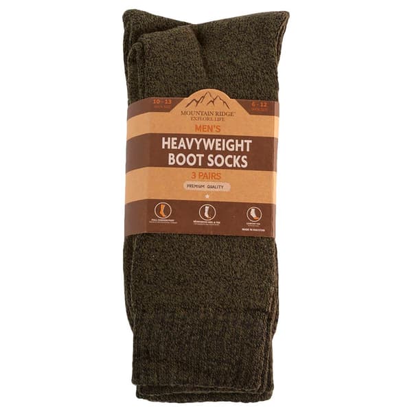 Mens Mountain Ridge(R) 3pr. Boot Socks
