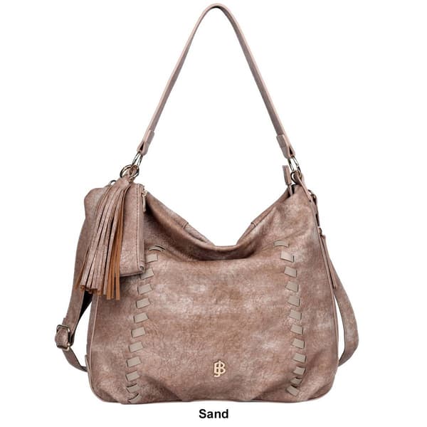 Julia Buxton Whip Stitch Vegan Leather Hobo Bag