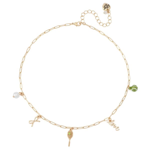 Betsey Johnson Tennis Charm Bib Necklace - image 