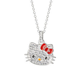 Hello Kitty Crystal Pendant Necklace w/ 18in. Chain