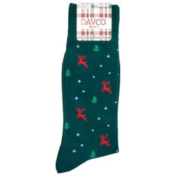 Mens Davco Reindeers & Christmas Trees Crew Socks