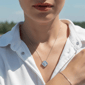 Saffron Moissanite Diamond Clover Medallion Pendant Necklace - image 2