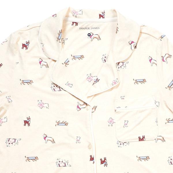 Womens Draper James Bamboo Jersey Dogs Notch Collar Pajama Set
